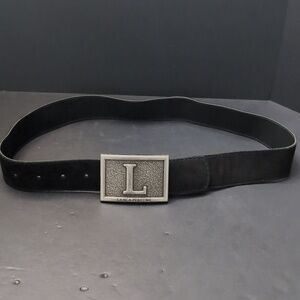 Lanca Perfume Women's Black Belt with Silver Toned Buckle.